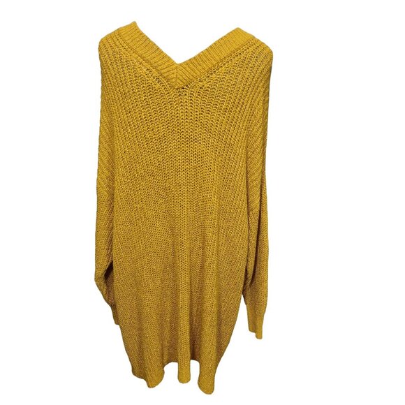 Gibson Latimer Sweater Loose Knit Pullover Mustard Yellow Oversized Plus 2X - Picture 5 of 6